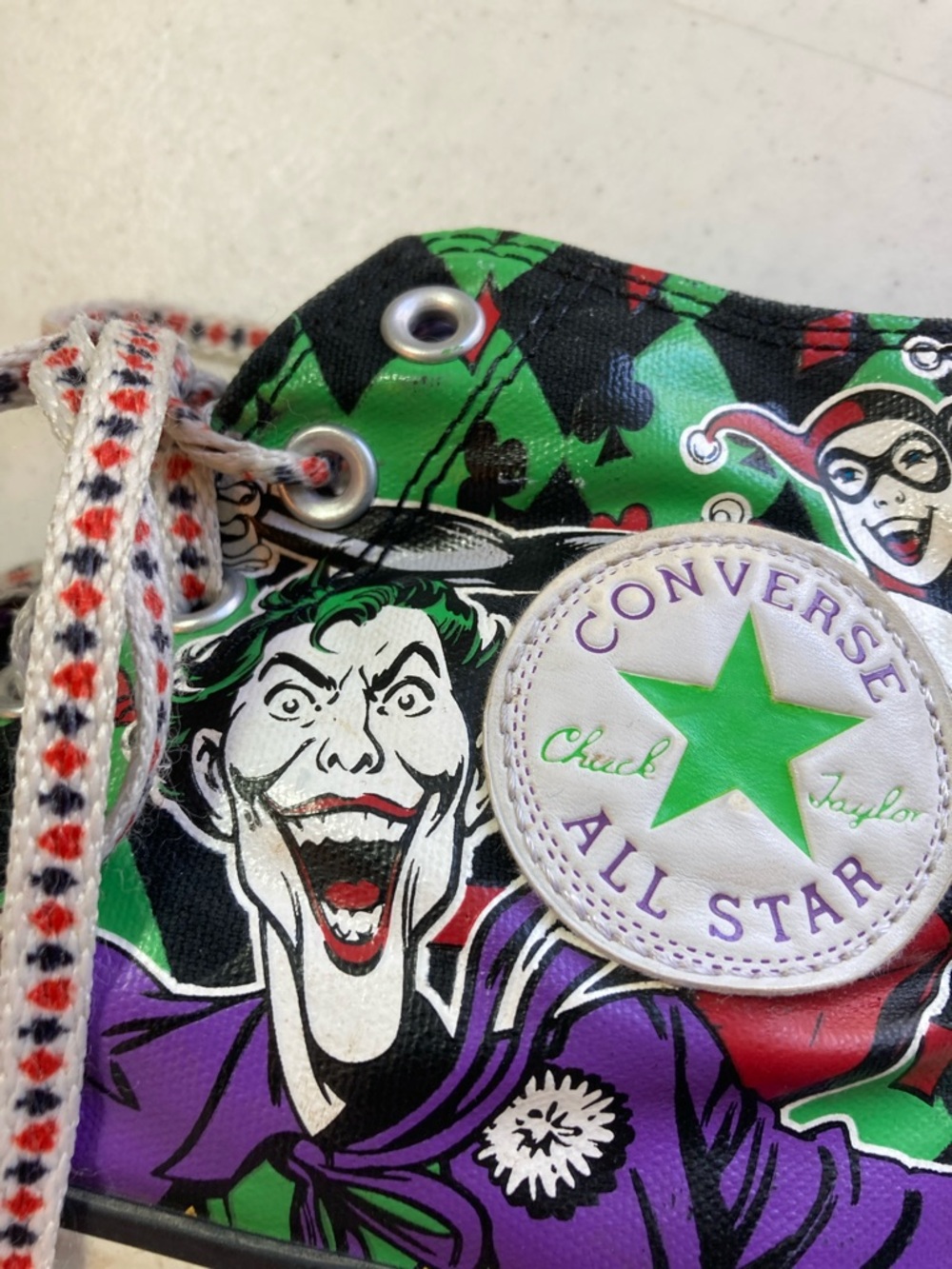 VTG Converse Joker Graphic High Top Sneakers - Green/Purple/Black/White - Picture 3 of 10